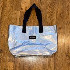 VS pink holographic tote bag